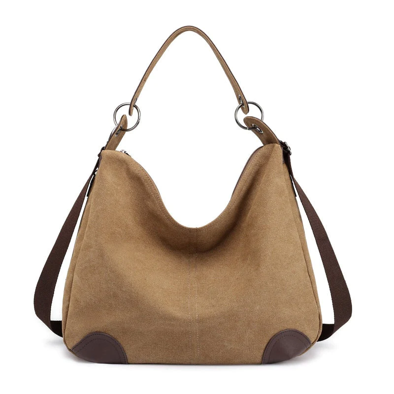 Large Zip Top Canvas Tote Bag