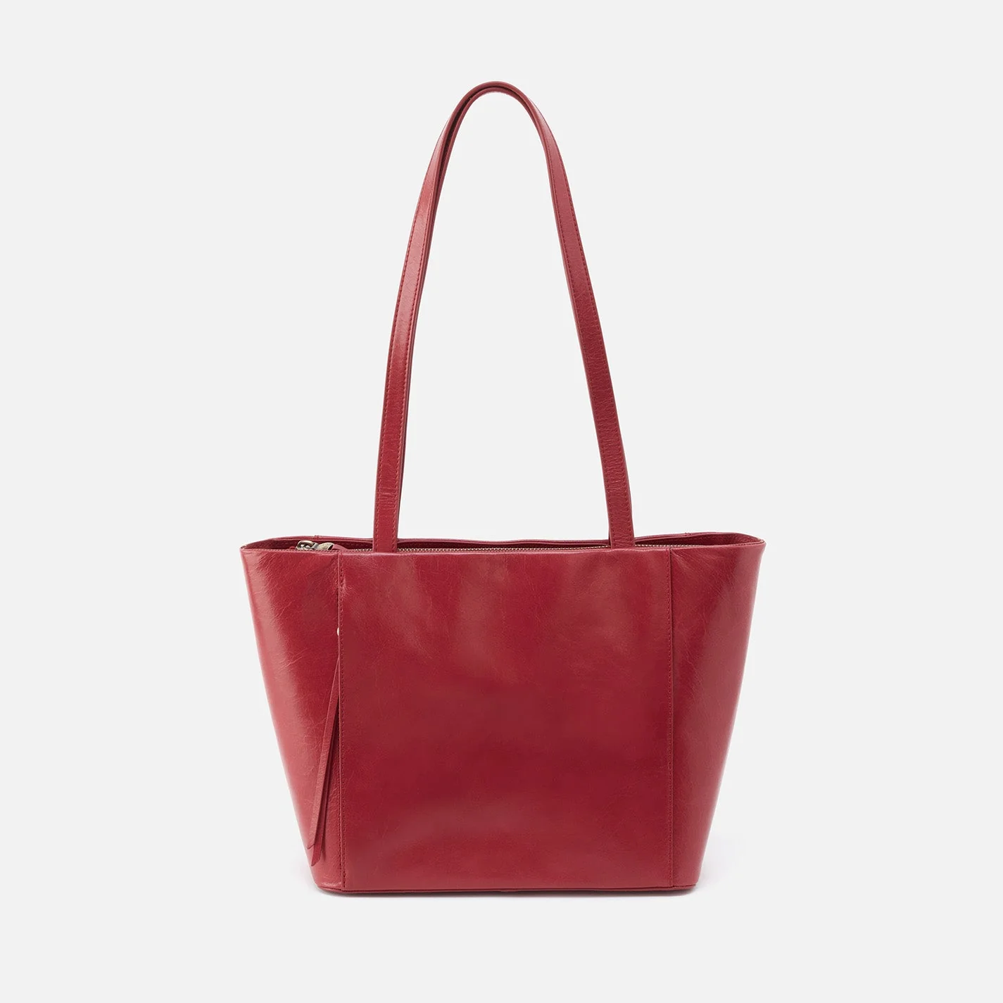 Haven Tote in Polished Leather - Cranberry Black