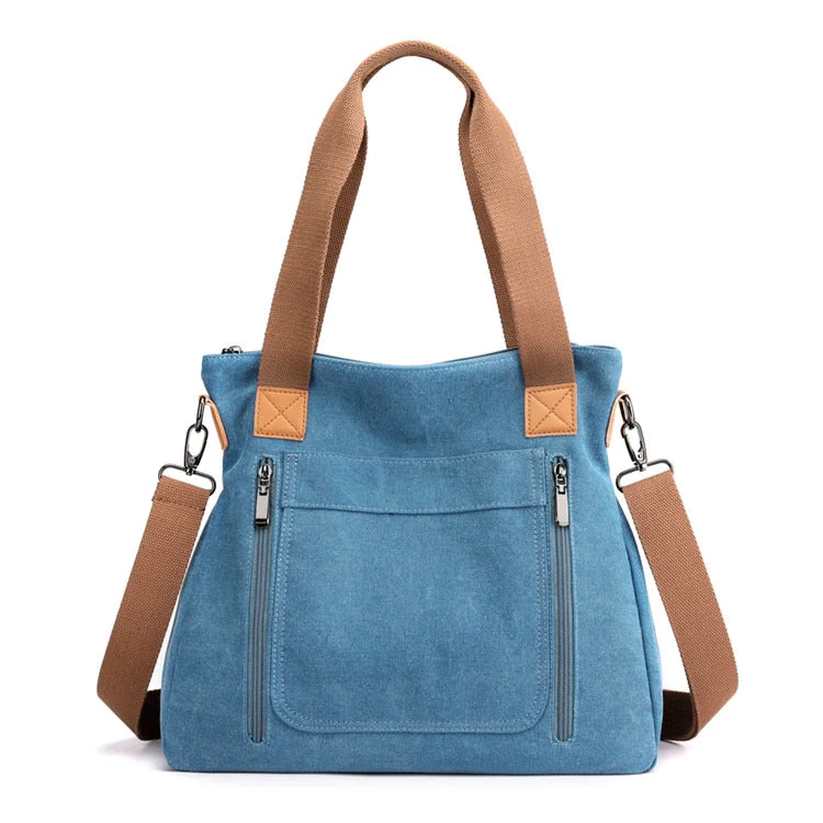 Large Zip Top Canvas Tote Bag