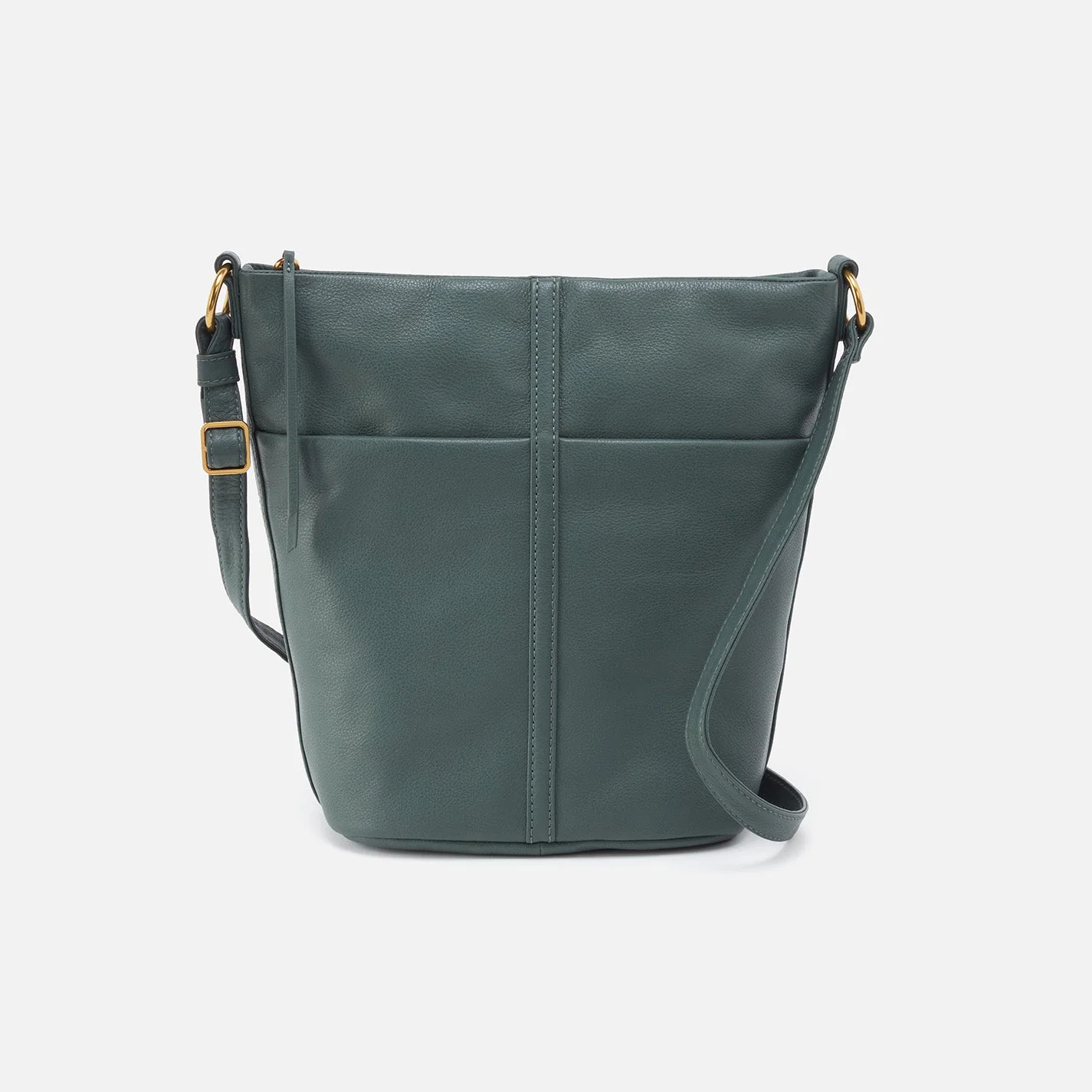 Fern Bucket Crossbody in Pebbled Leather - Sage Leaf