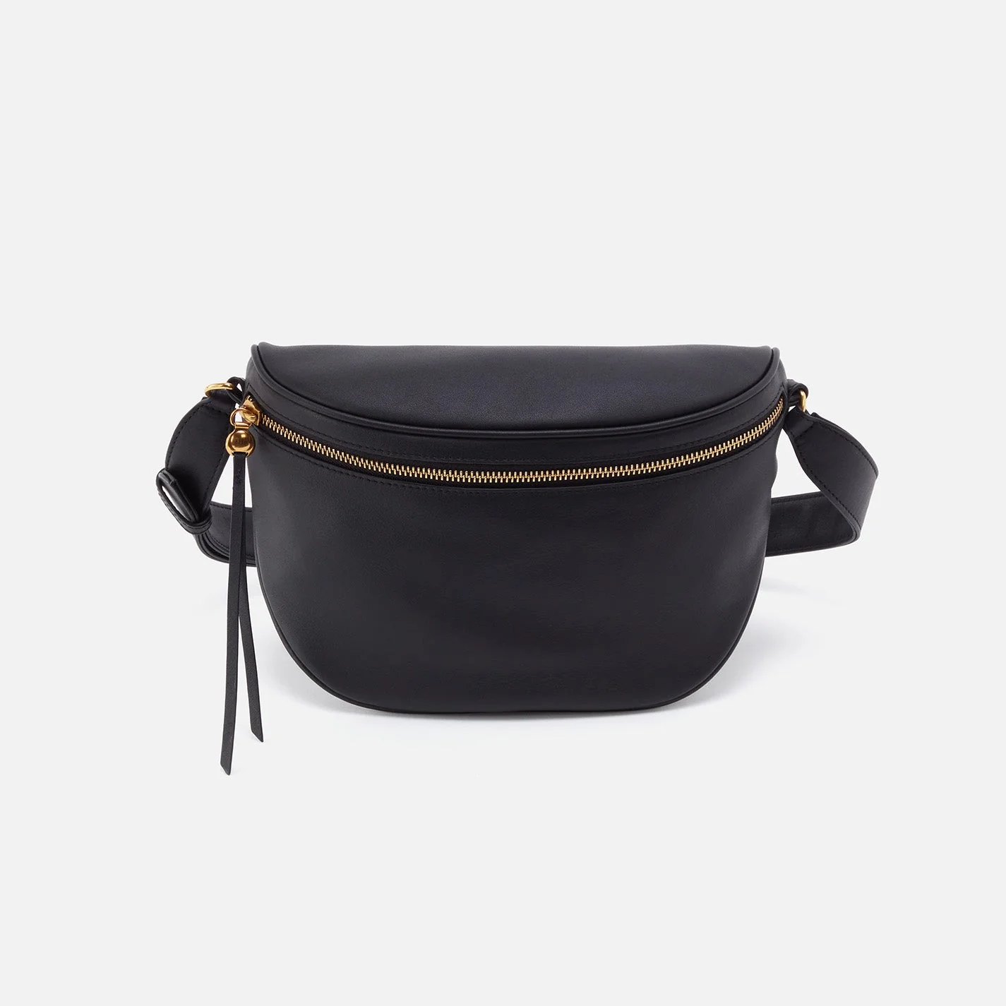 Juno Belt Bag in Silk Napa Leather - Black Granite Grey