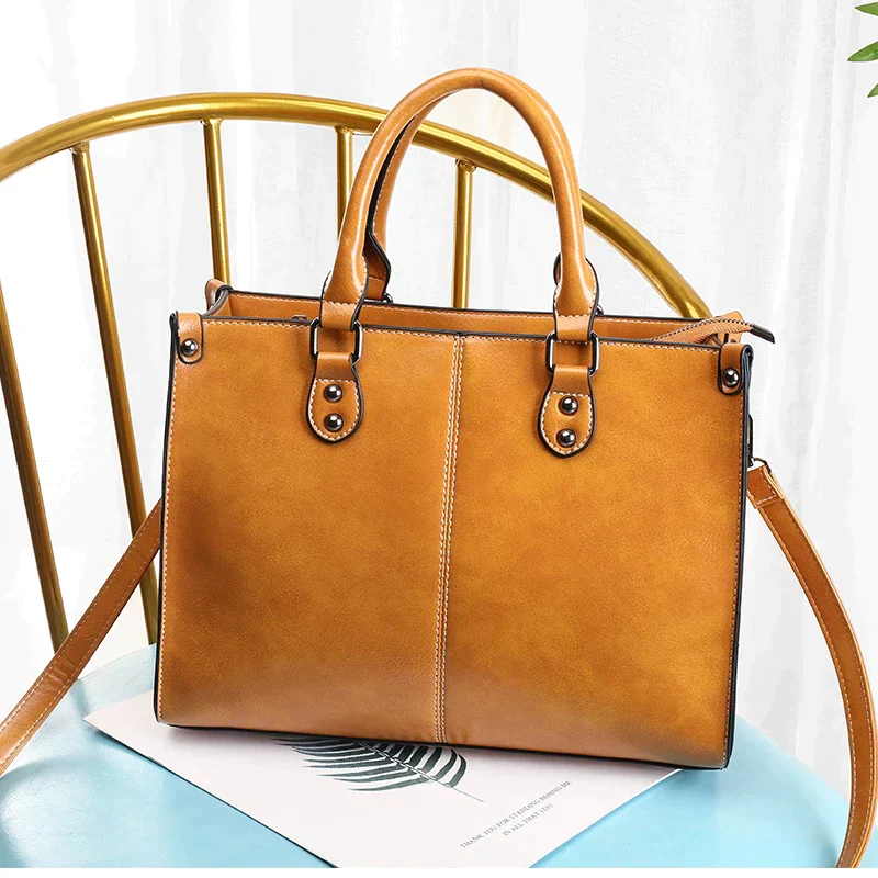 Women's Luxury High Quality Tote Handbag - Smooth Feel