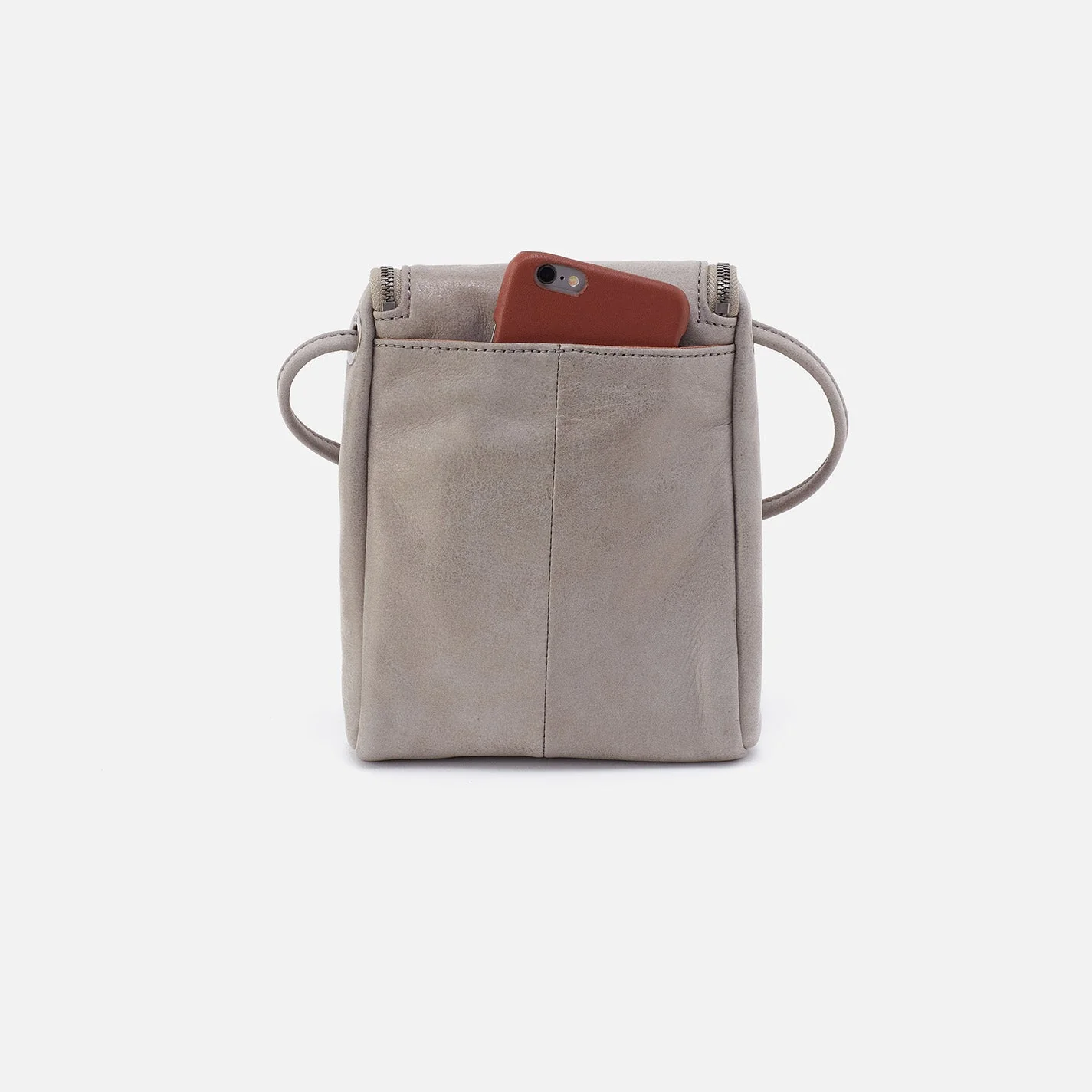 Fern Crossbody in Metallic Leather - Granite Grey Gold Leaf