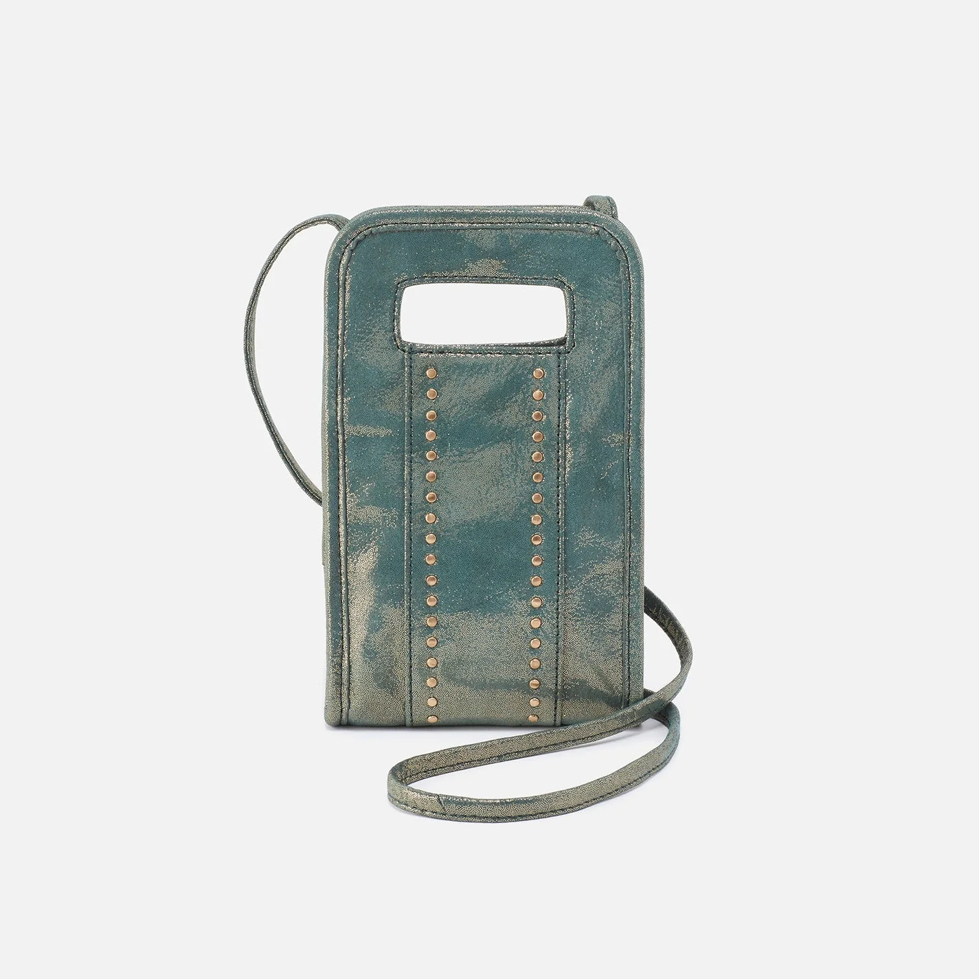 Ace Phone Crossbody in Metallic Leather