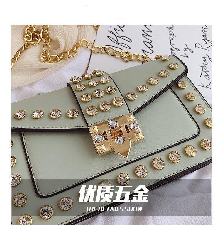 Ladies luxury diamond studded shoulder and crossbody bag