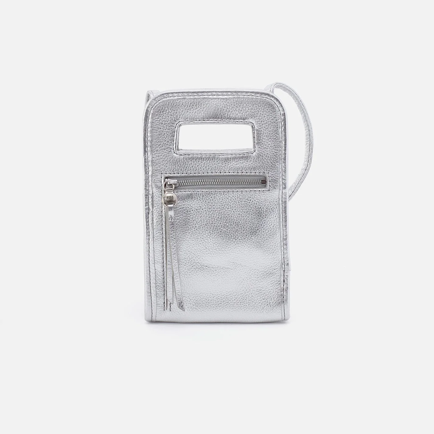 Ace Phone Crossbody in Metallic Leather