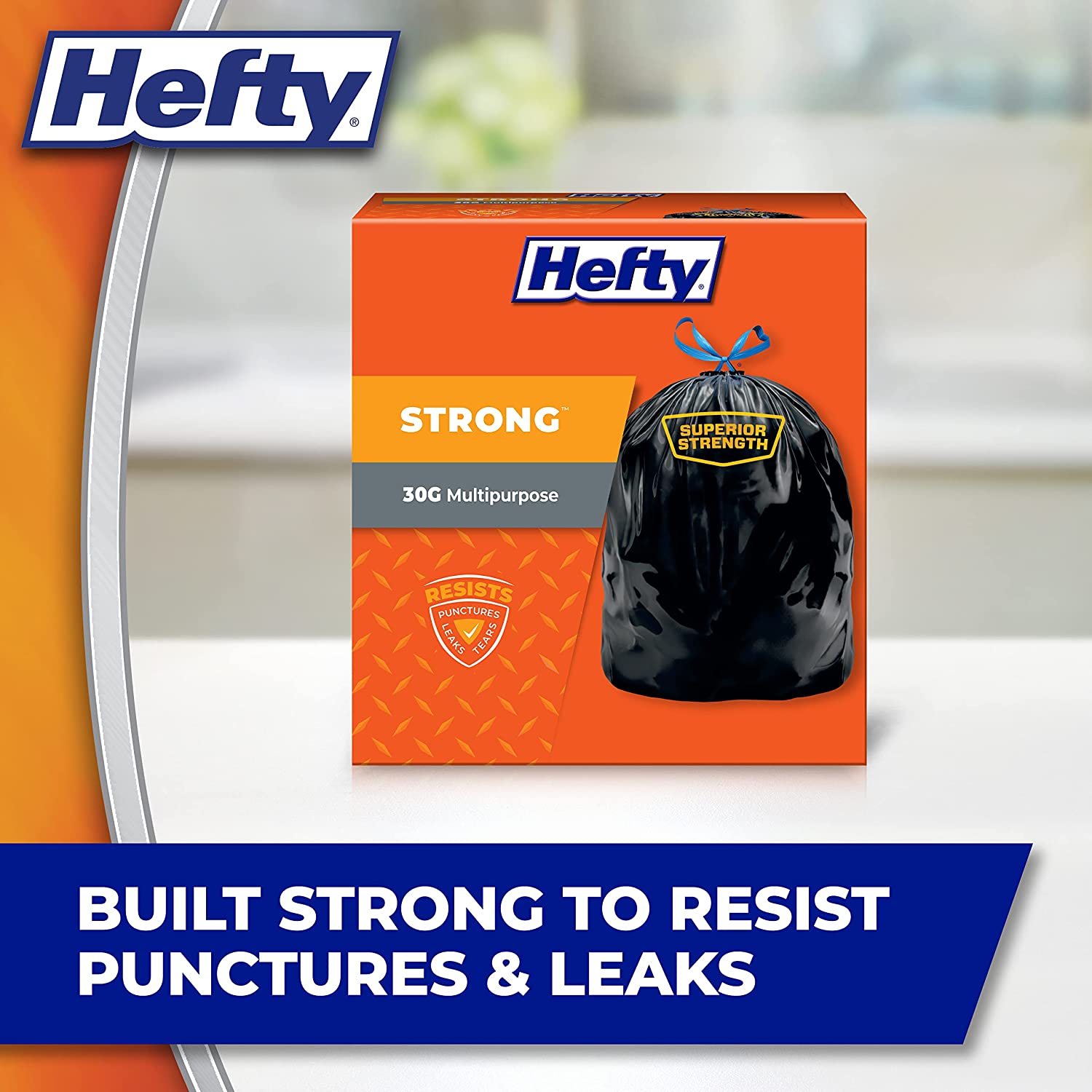 Hefty Strong Large Trash Bags. 30 Gallon. 74 Count