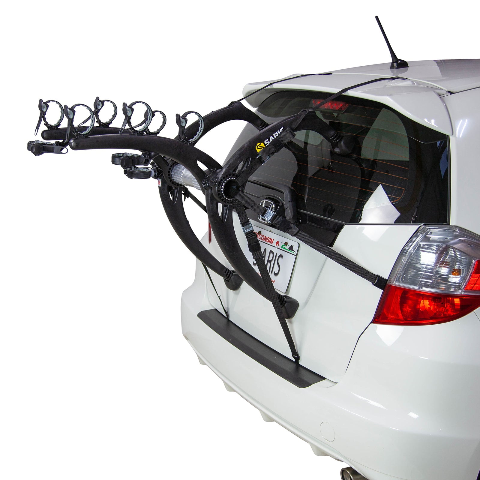 Saris Bones EX Trunk Bike Rack Mount. 8 in. Rack for Car and SUV. 3 Bikes