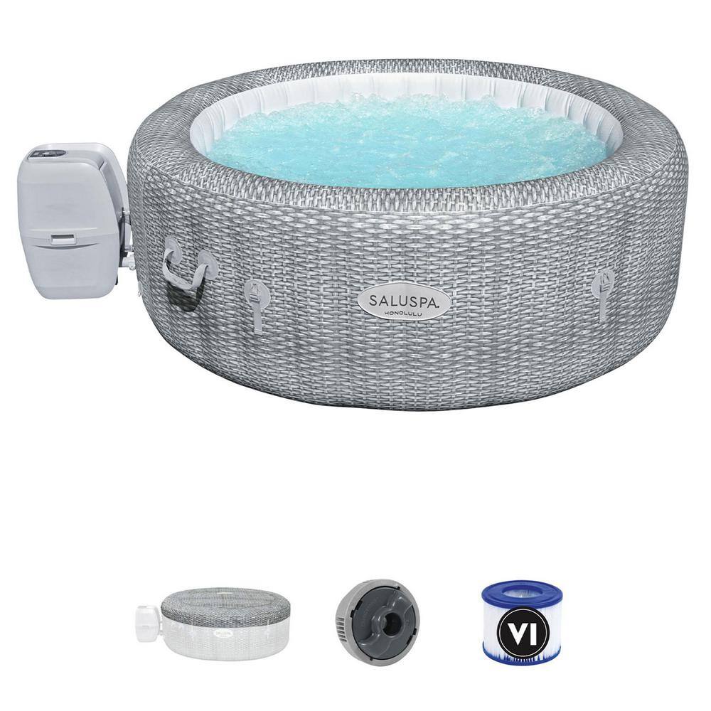 Bestway 60020E-BW 54295 SaluSpa AirJet 6-Person 114-Jet Honolulu Inflatable Portable Hot Tub Spa
