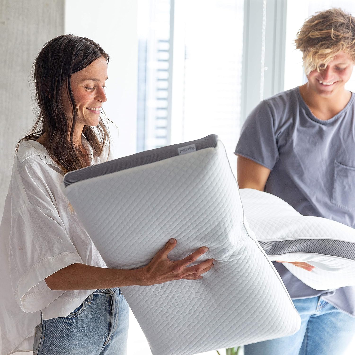 Perfect Cloud Dual Option Cooling Gel Pods Memory Foam Bed Pillow for Sleeping - 5.5-inch Breathable Medium-Loft (Standard)