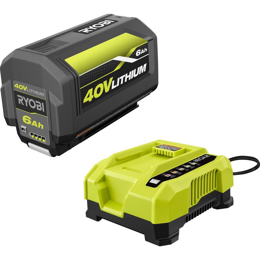 RYOBI OP40602-06VNM 40V Lithium-Ion 6.0 Ah High Capacity Battery and Rapid Charger Kit