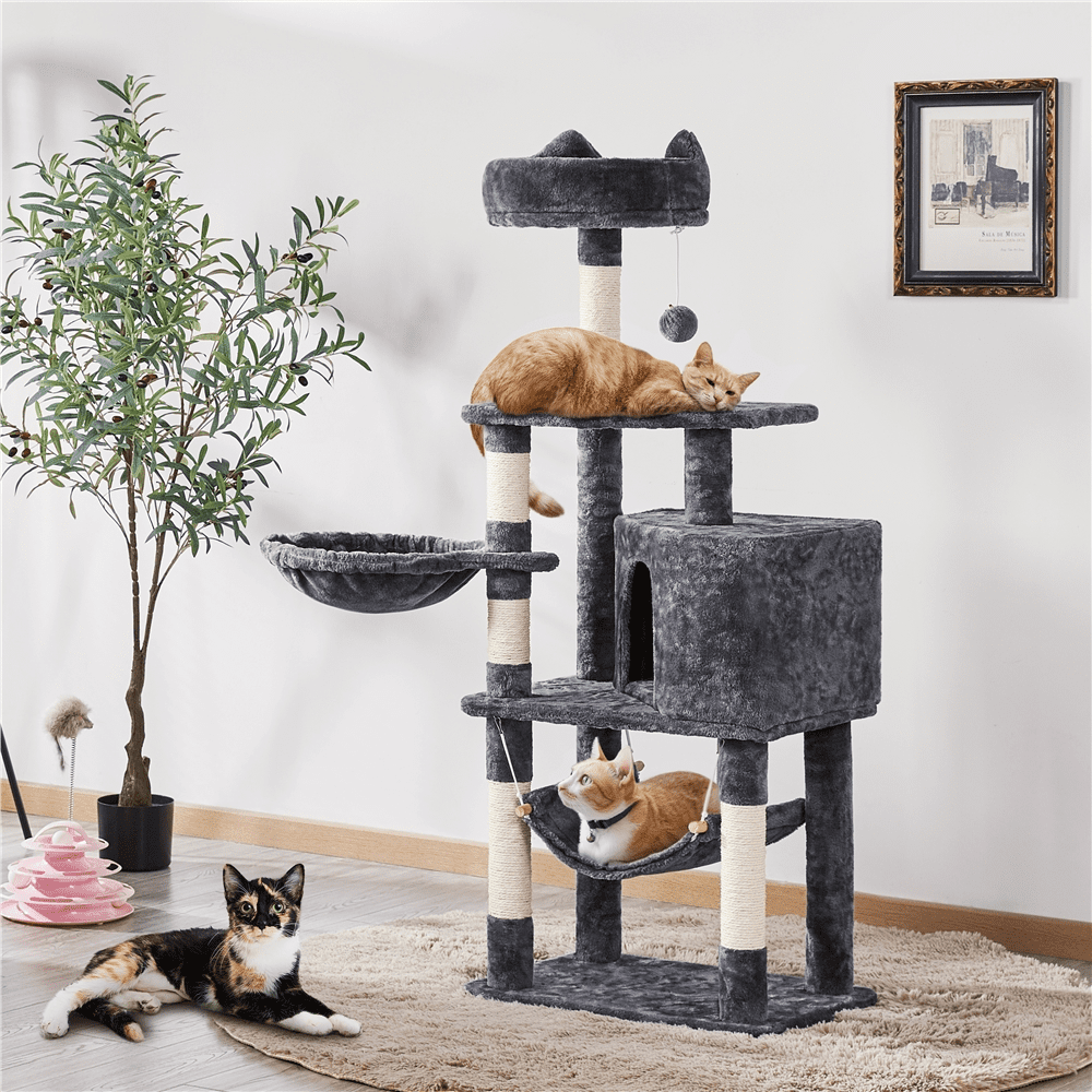 Yaheetech 54.5″ Cat Tree Tower with Scratching Posts. Gray