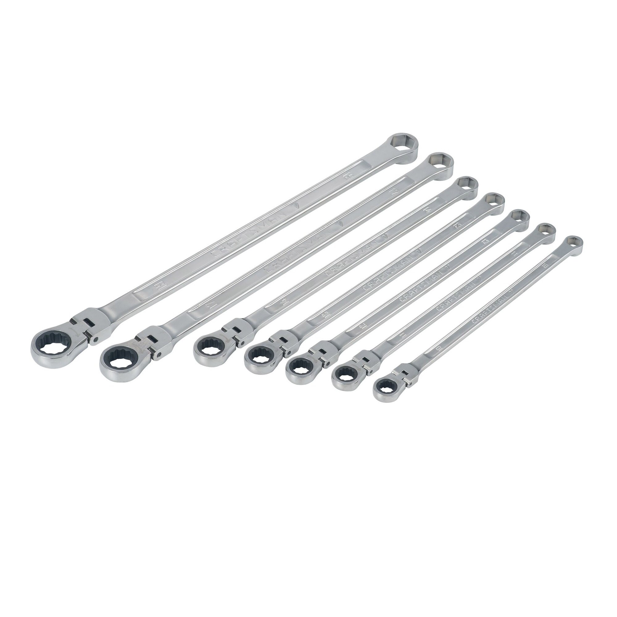 CRAFTSMAN V-Series 7-Piece Set 6-point Metric Flexible Head Ratchet Wrench