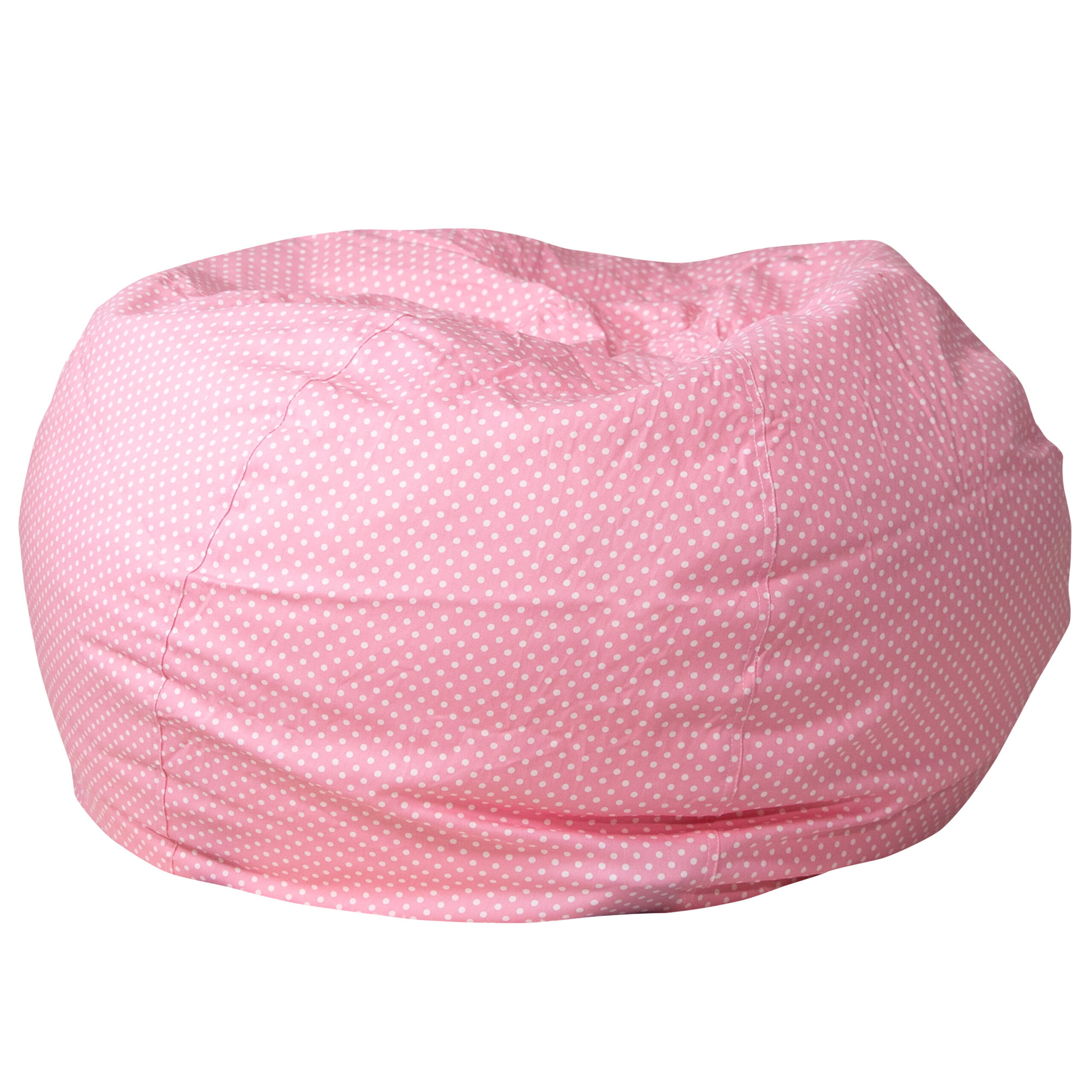 Flash Furniture Oversized Light Pink Dot Refillable Bean Bag Chair for All Ages