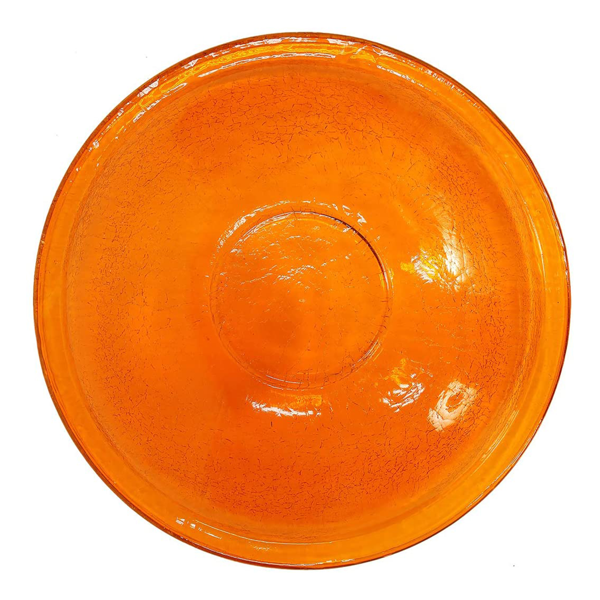 ACHLA Designs Crackle Glass Birdbath Bowl - Mandarin