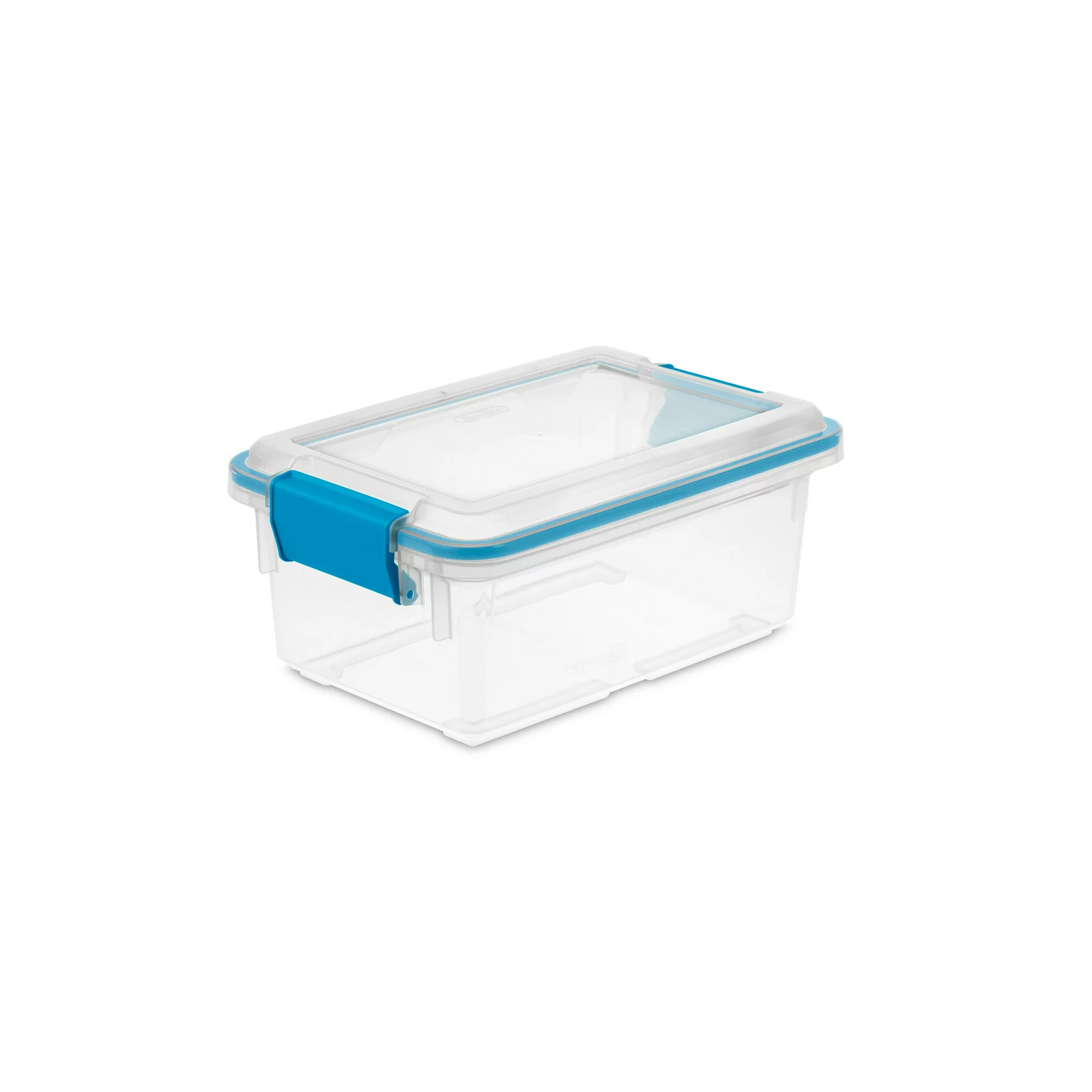 Sterilite 7.5 Quart Clear Plastic Storage Box & Lid w/ Blue Latches (12 Pack)