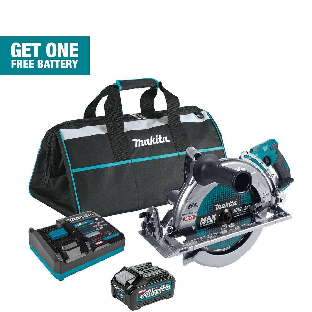 Makita GSR02M1 40V Max XGT Brushless Rear Handle 10-1/4 in. Circular Saw Kit. AWS Capable (4.0Ah)