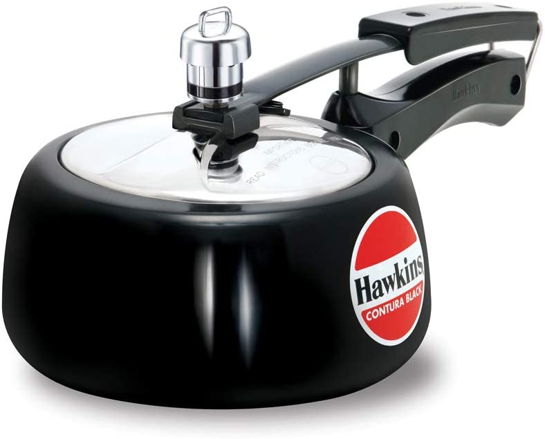 Hawkins CB15 Hard Anodised Pressure Cooker. 1.5-Liter. Contura Black