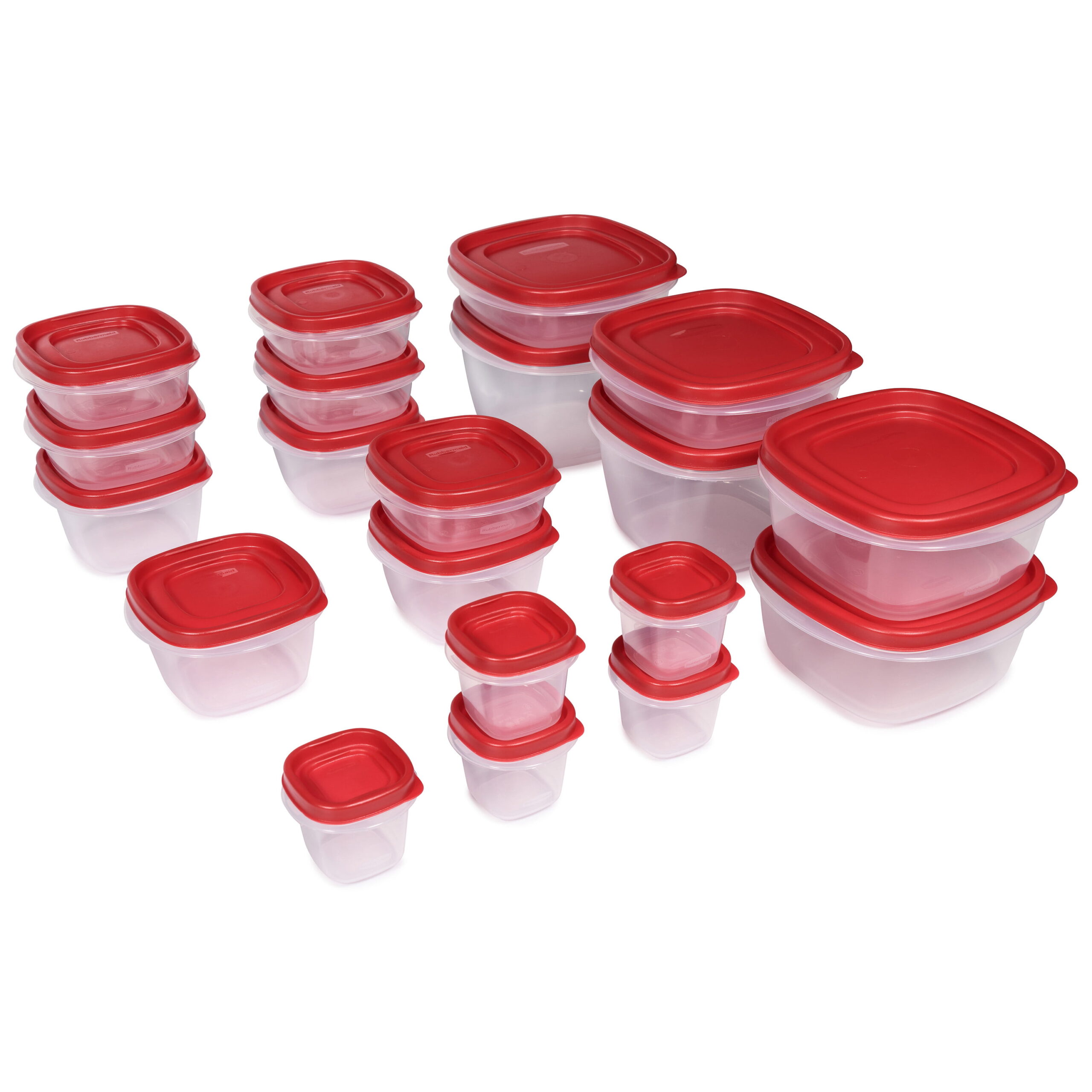 Rubbermaid Easy Find Lids Variety Set of 20 Food Storage Containers. Red Lids