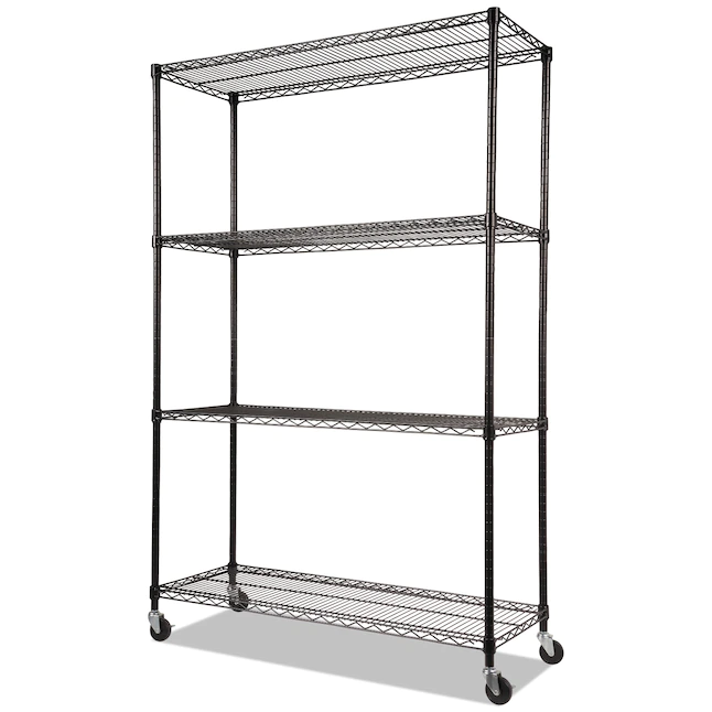 Alera ALESW604818BL Steel 4-Tier Utility Shelving Unit (48-in W x 18-in D x 72-in H)