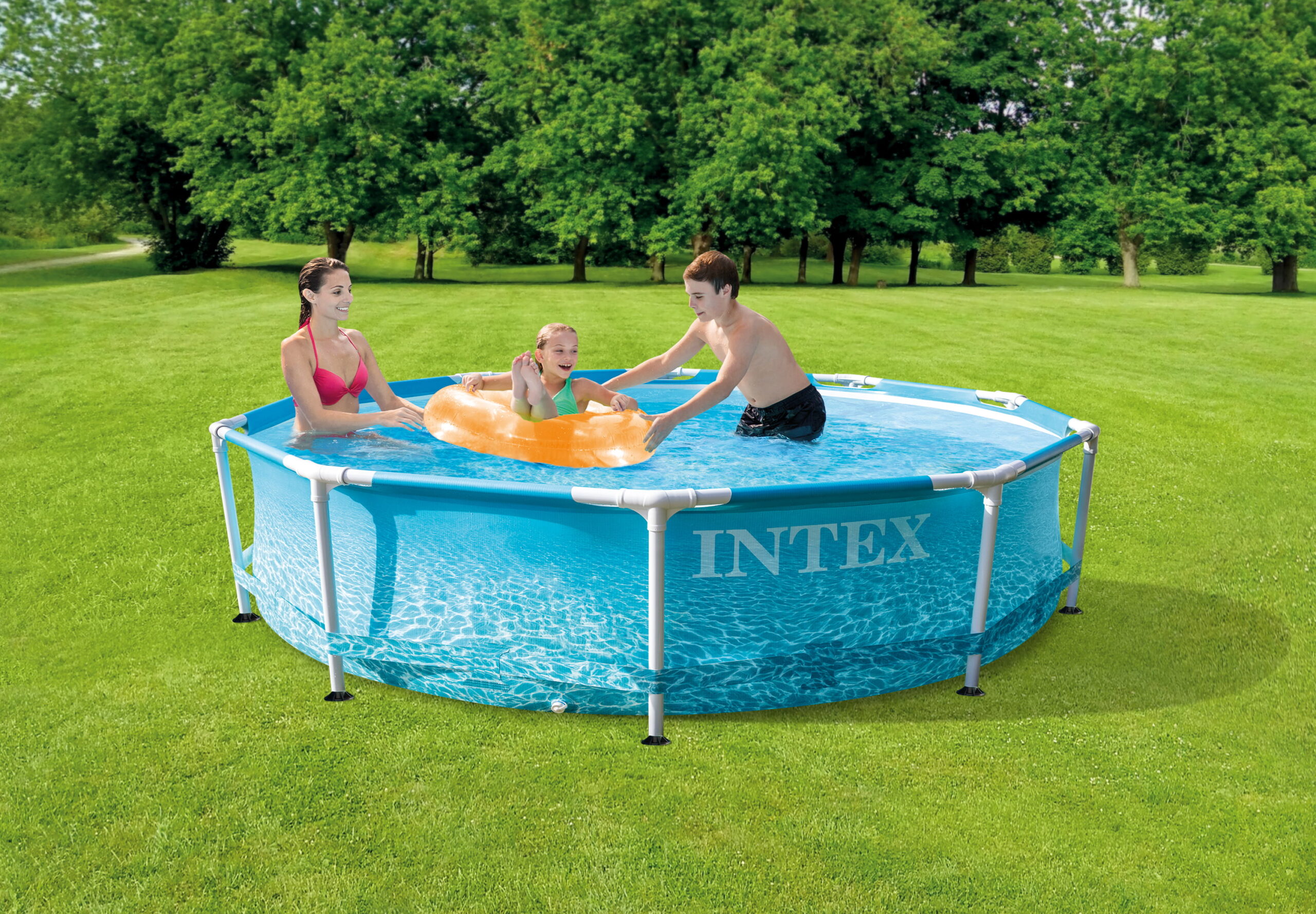Intex 10′ X 30″ Beachside Metal Frame Swimming Pool with GFCI 330 GPH Filter Pump Model 28207EH