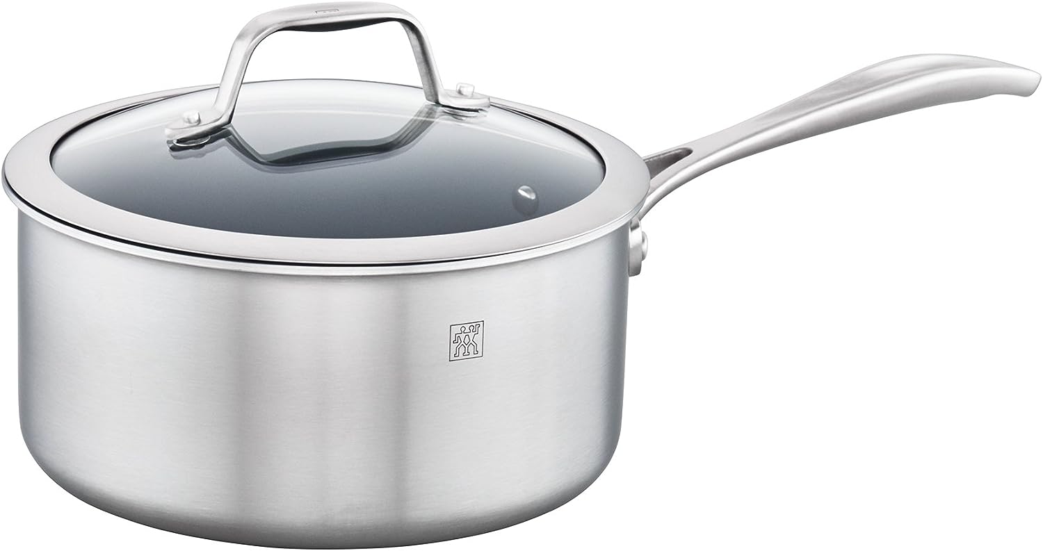 Zwilling Spirit Ceramic Nonstick Saucepan. 4-qt. Stainless Steel