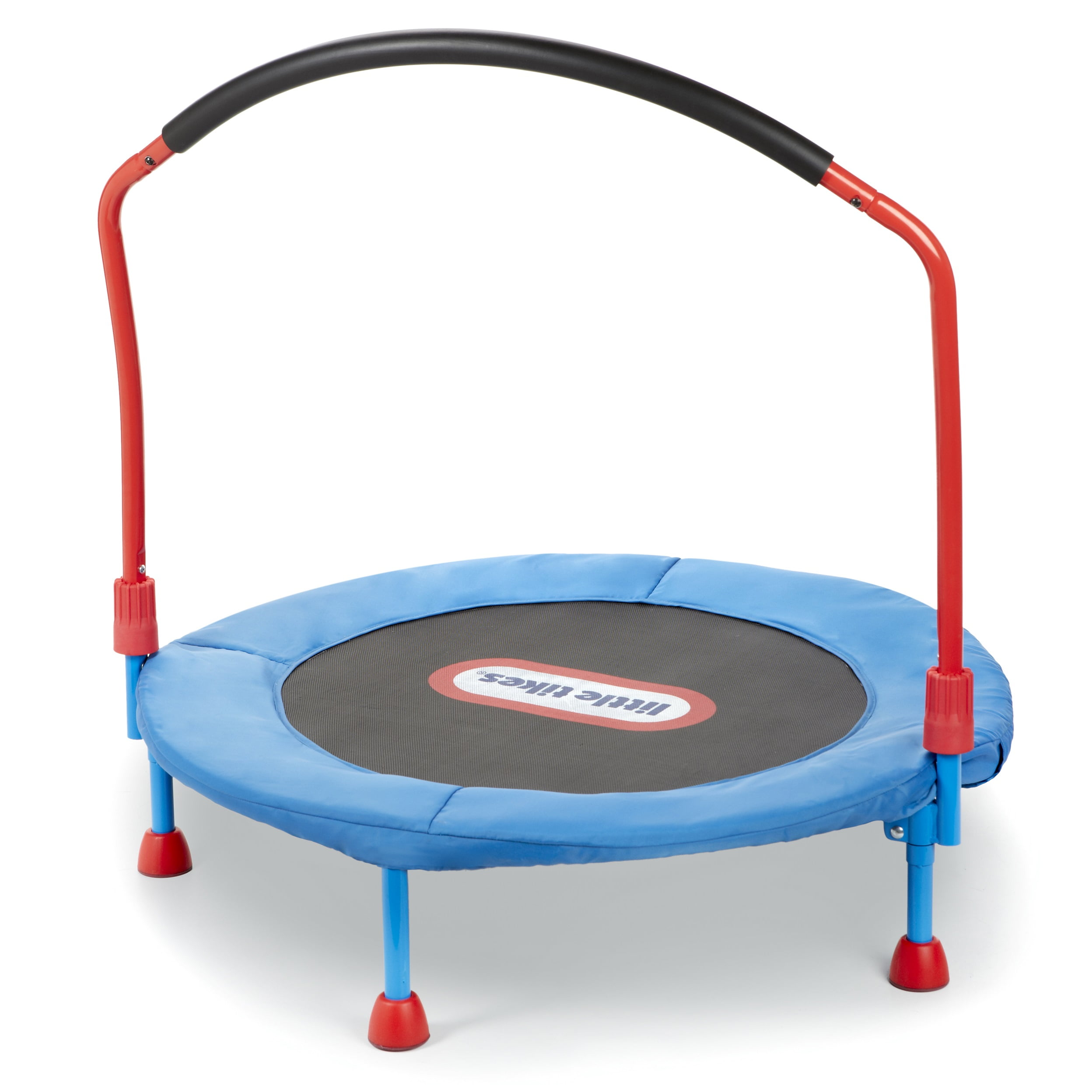 Little Tikes Easy Store 3-Foot Trampoline. with Hand Rail. Blue