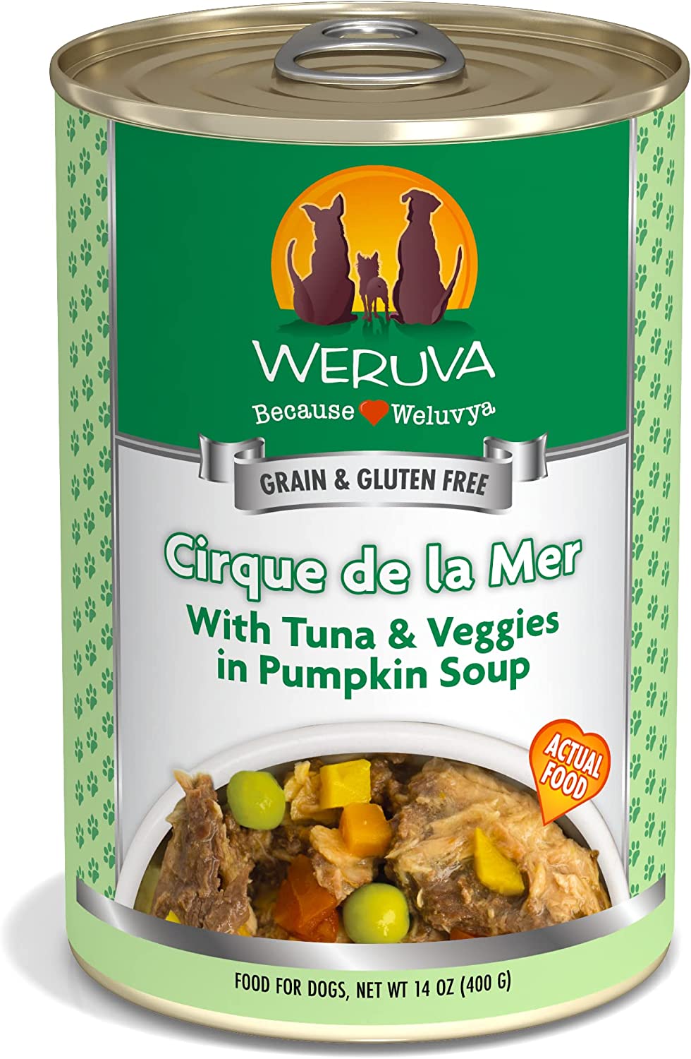 Weruva Cirque De La Mer with Tuna & Veggies in Pumpkin Soup Grain-Free Canned Dog Food 14oz Can (Pack of 12)
