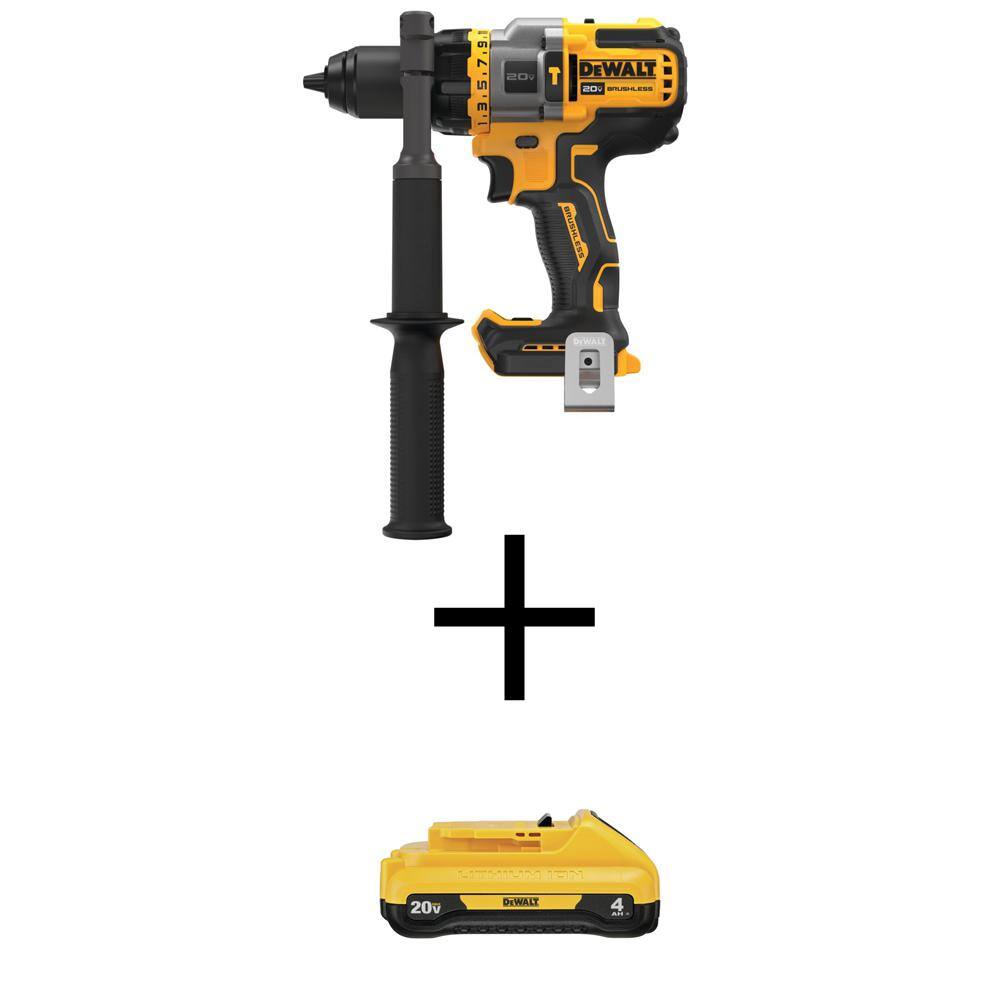DEWALT DCD999BWDCB240 20V MAX Brushless Cordless 1/2 in. Hammer Drill/Driver with FLEXVOLT ADVANTAGE with 20V MAX Lithium-Ion 4.0Ah Battery
