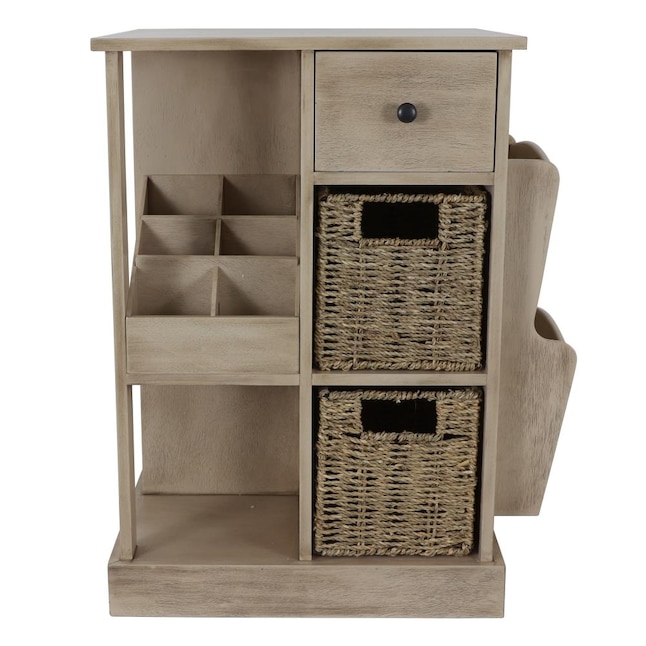 Decor Therapy  Sahara Morning Wood Rustic End Table with Storage