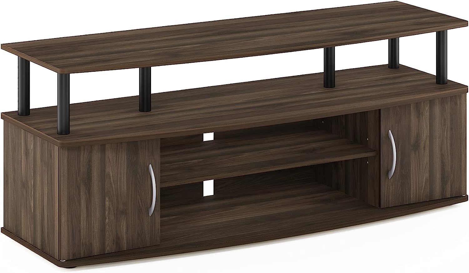 Furinno JAYA Large Entertainment Stand for TV Up to 55 Inch. Columbia Walnut/Black