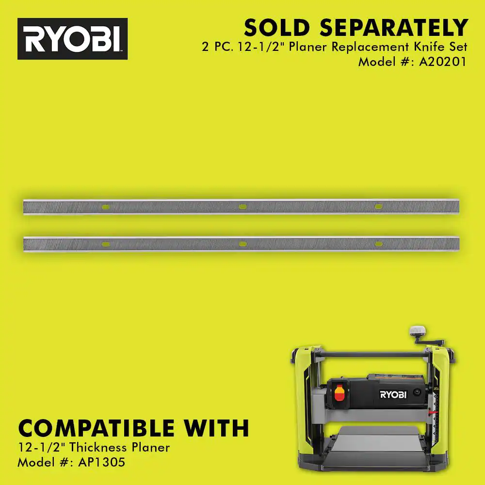 RYOBI 15 Amp 12-1/2 in. Corded Thickness Planer with Planer Knives. Knife Removal Tool. Hex Key and Dust Hood