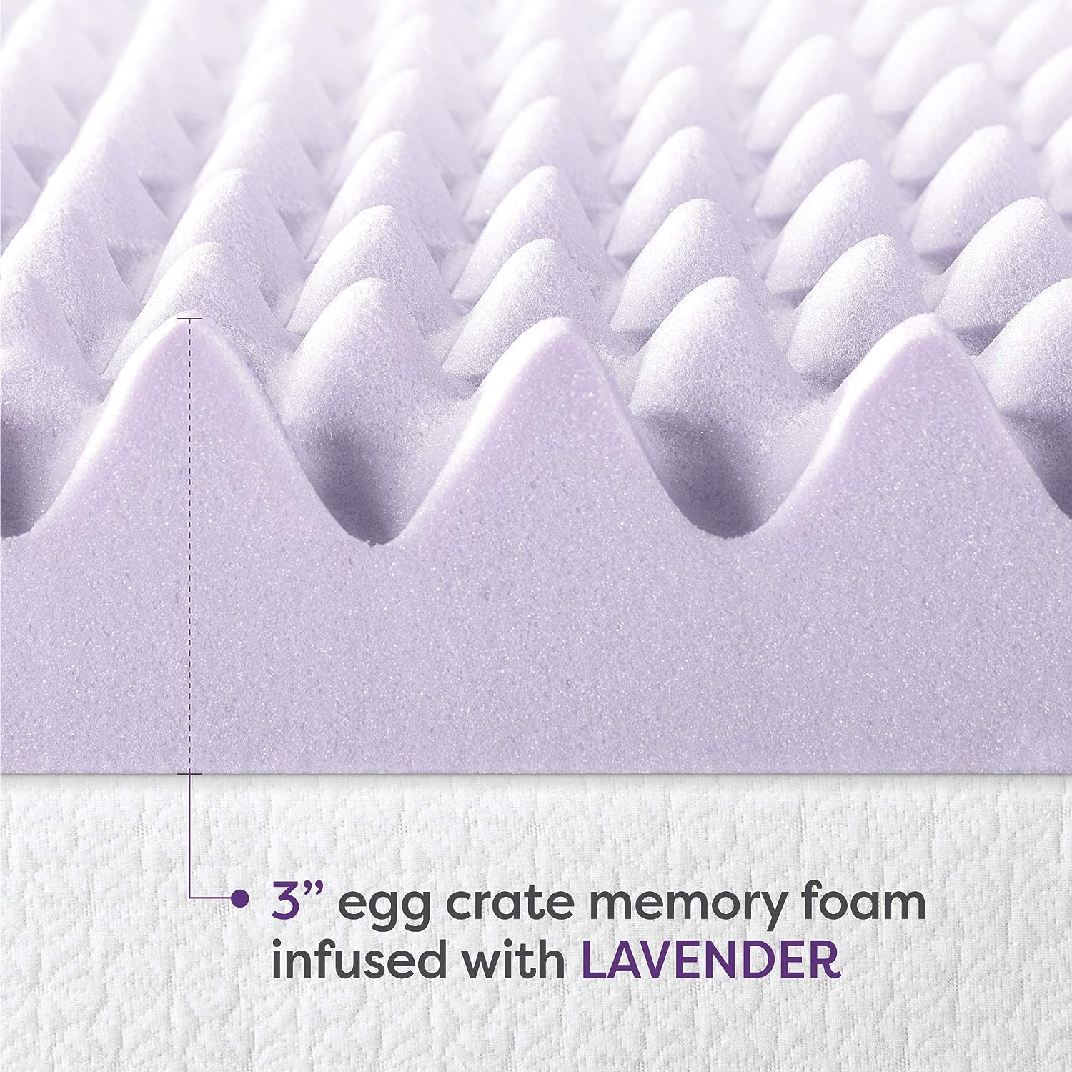 Best Price Mattress 3 Inch Egg Crate Memory Foam Mattress Topper with Soothing Lavender Infusion. CertiPUR-US Certified. Queen