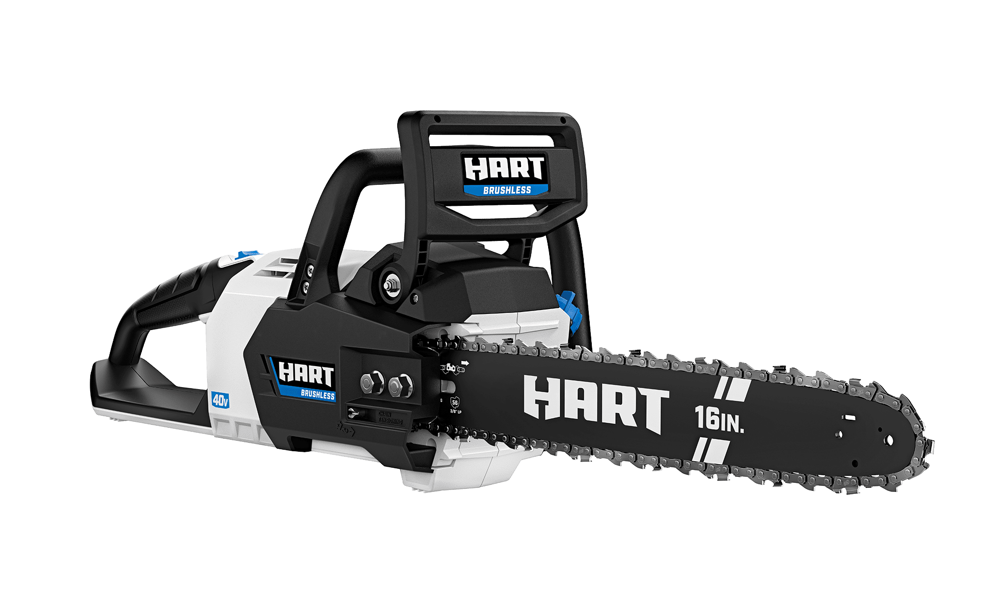 HART 40-Volt Cordless SUPERCHARGE Brushless 16-inch Chainsaw Kit. (1) 4.0 Ah Lithium-Ion Battery