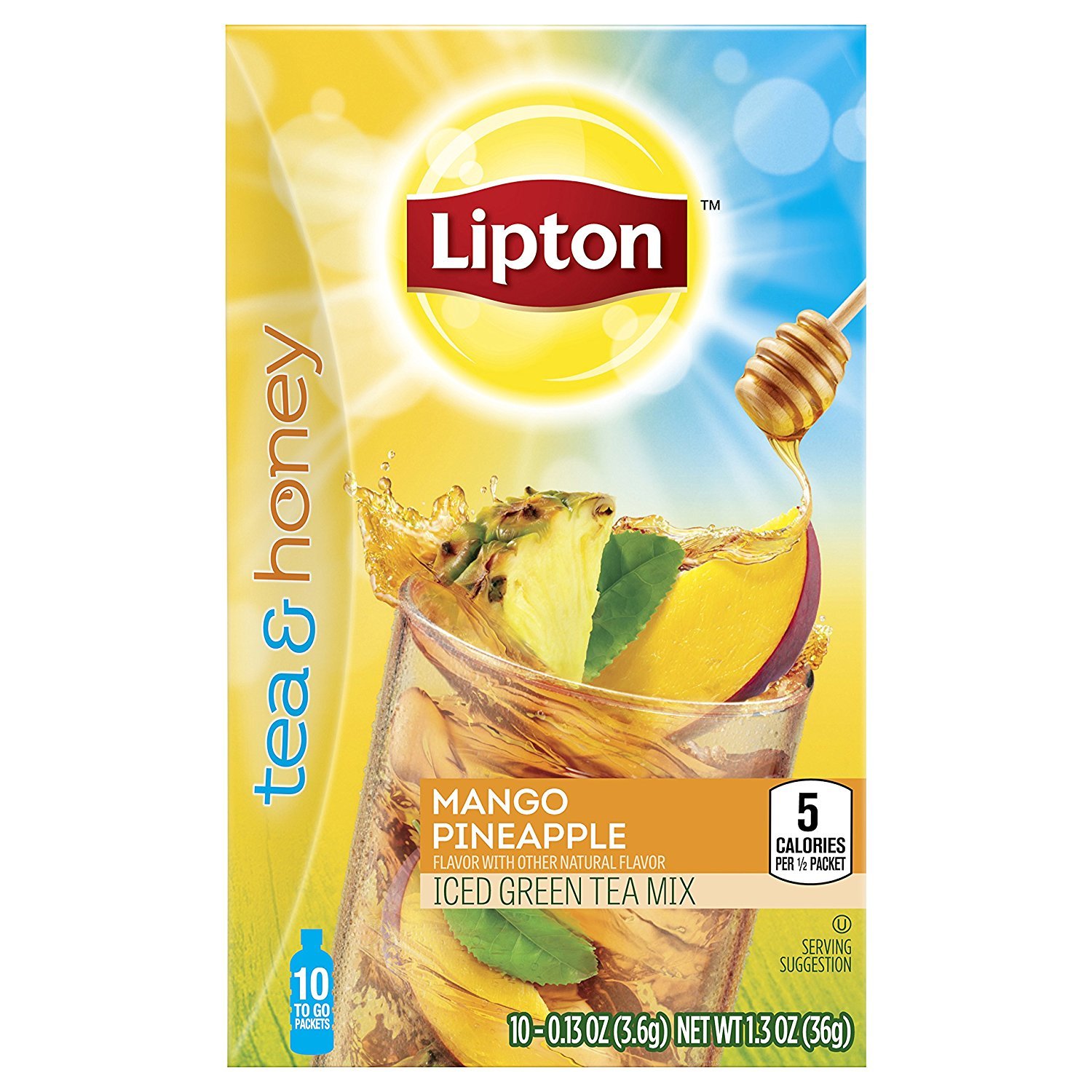 Lipton Tea Honey Green Tea Mango Pineapple. 15.6 Ounce. (Pack of 12)