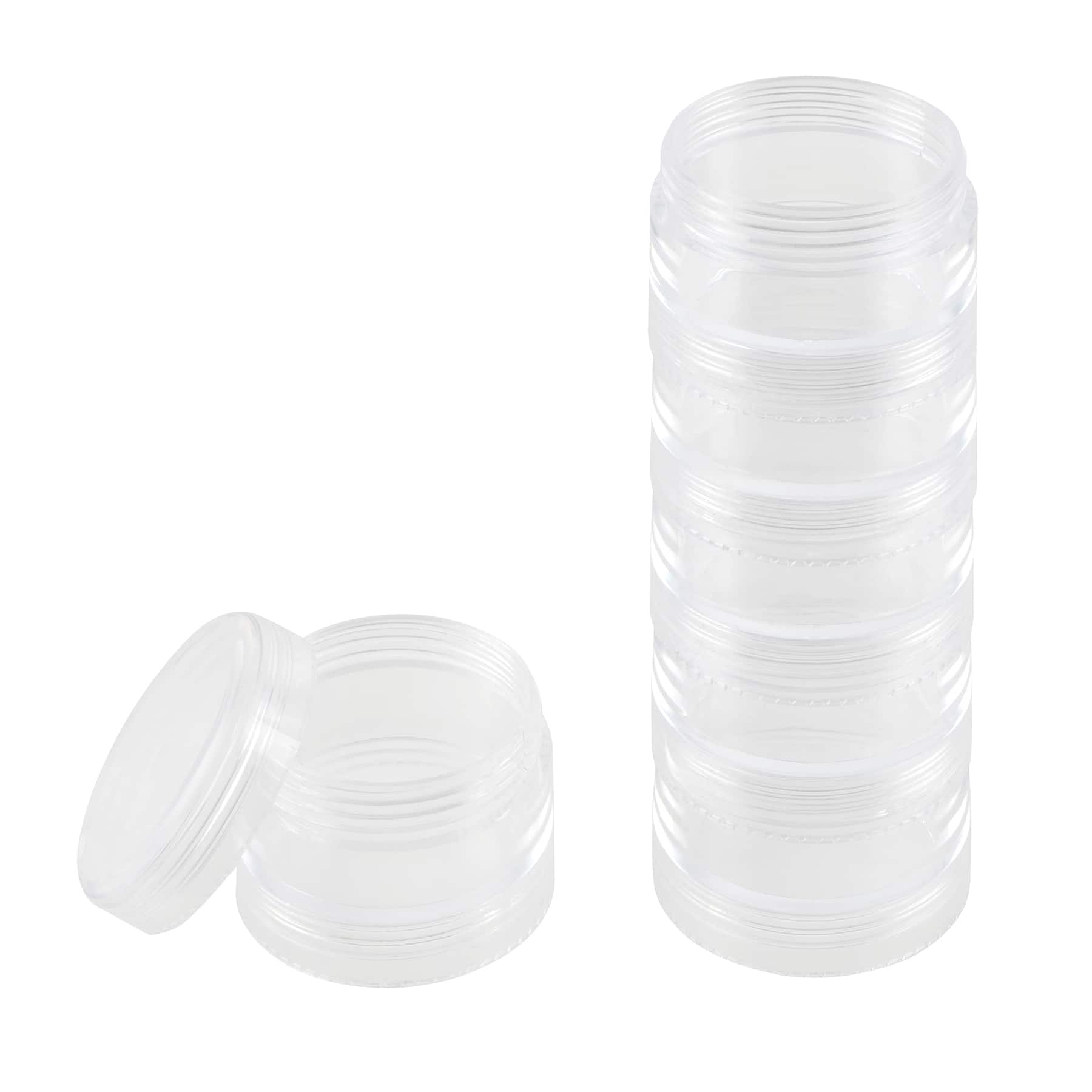 12 Pack: 1.5″ Clear Stackable Bead Storage by Simply Tidy™