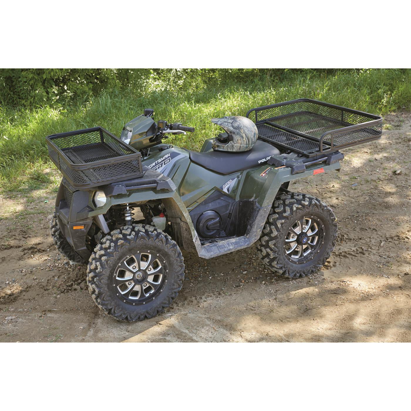 Guide Gear Universal ATV Front and Rear Cargo Basket Set. Luggage Carrier Racks. Heavy-Duty Steel Mesh. 2 Piece