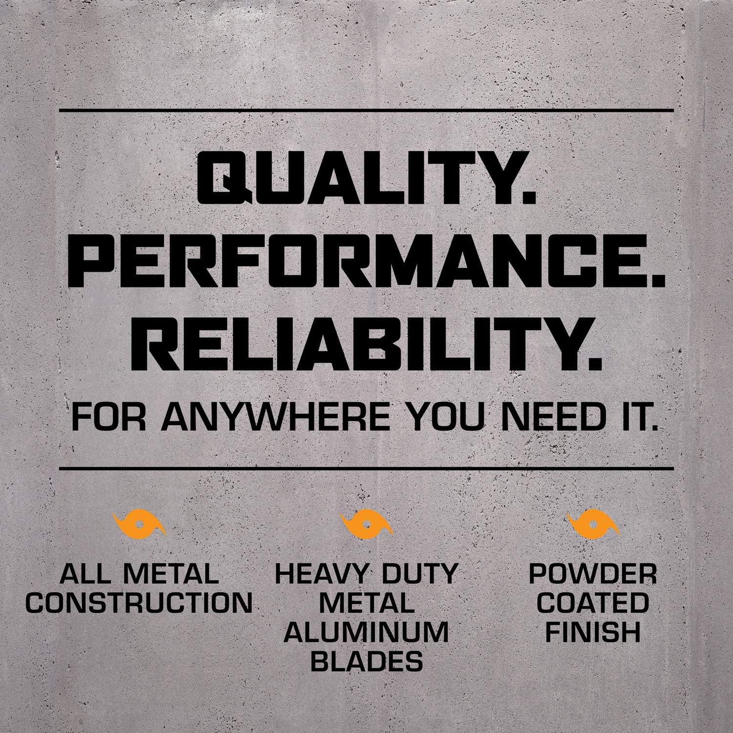 Hurricane Wall Floor Fan - 16 Inch. Pro Series. High Velocity. Heavy Duty Metal Orbital Wall. Floor Fan for Industrial. Commercial. Residential. and Greenhouse Use - ETL Listed. Black