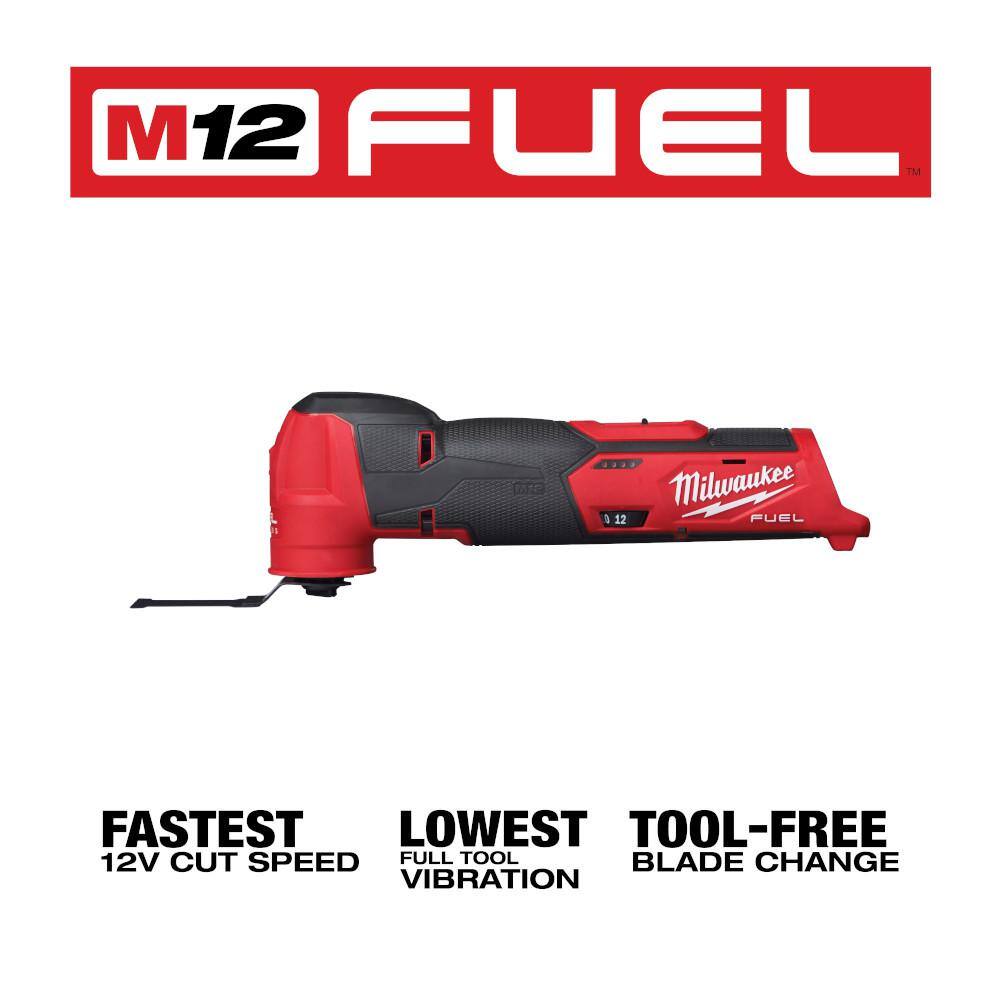 Milwaukee 2526-20-2520-20 M12 FUEL 12V Lithium-Ion Cordless Oscillating Multi-Tool and M12 FUEL HACKZALL Reciprocating Saw
