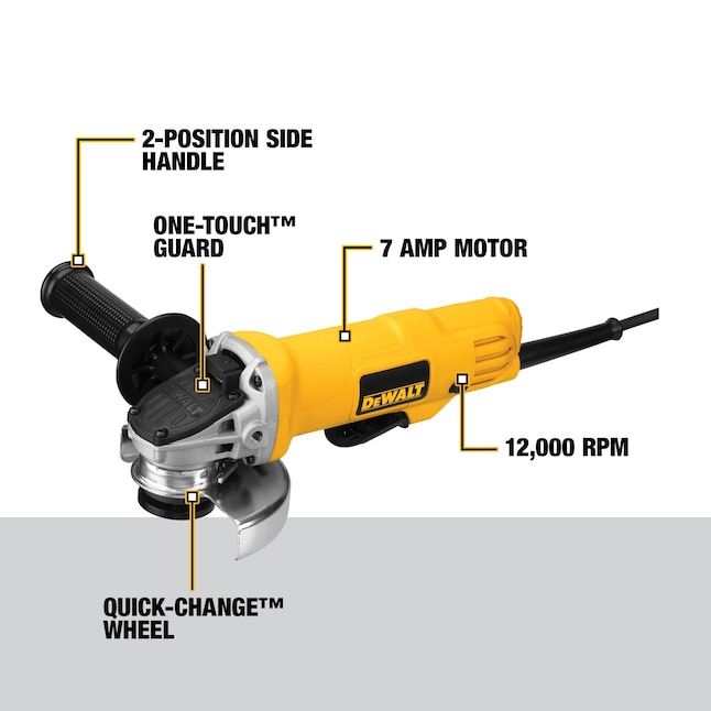 DEWALT DWE4012 4.5-in-Amp Paddle Switch Corded Angle Grinder