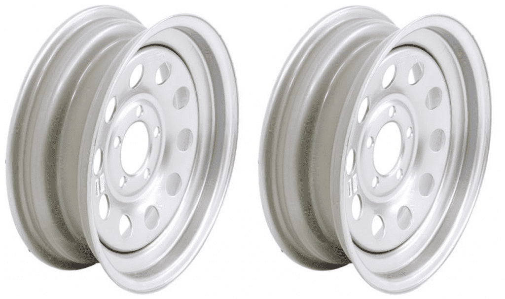 2-Pack Trailer Wheel Rim 15×5 Silver Mod Steel 5 Hole 4.5 in. 15 x 5 in.