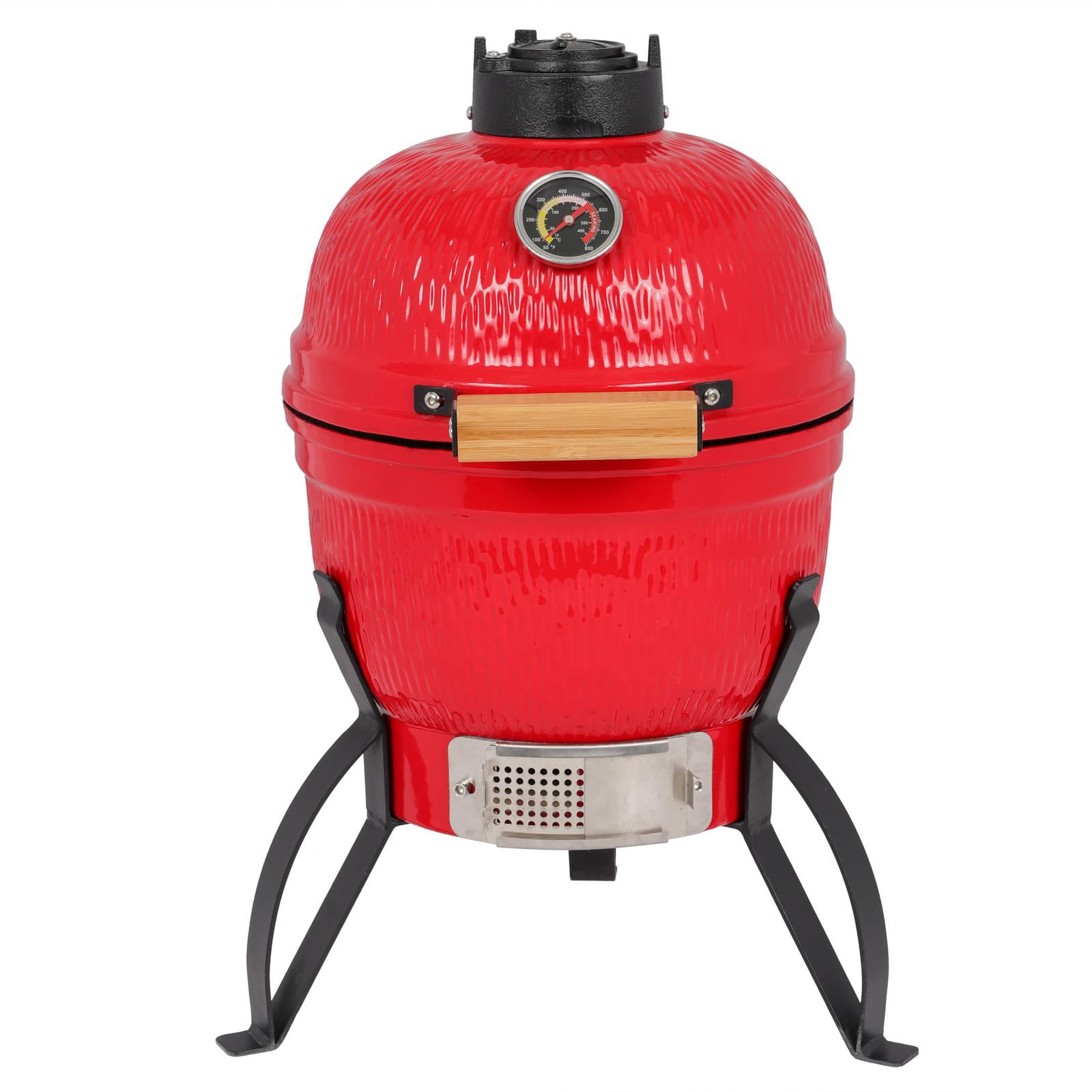 Winado 13in Round Ceramic Charcoal Grill for Outdoor Barbecue. Camping. BBQ Coal Grill Red