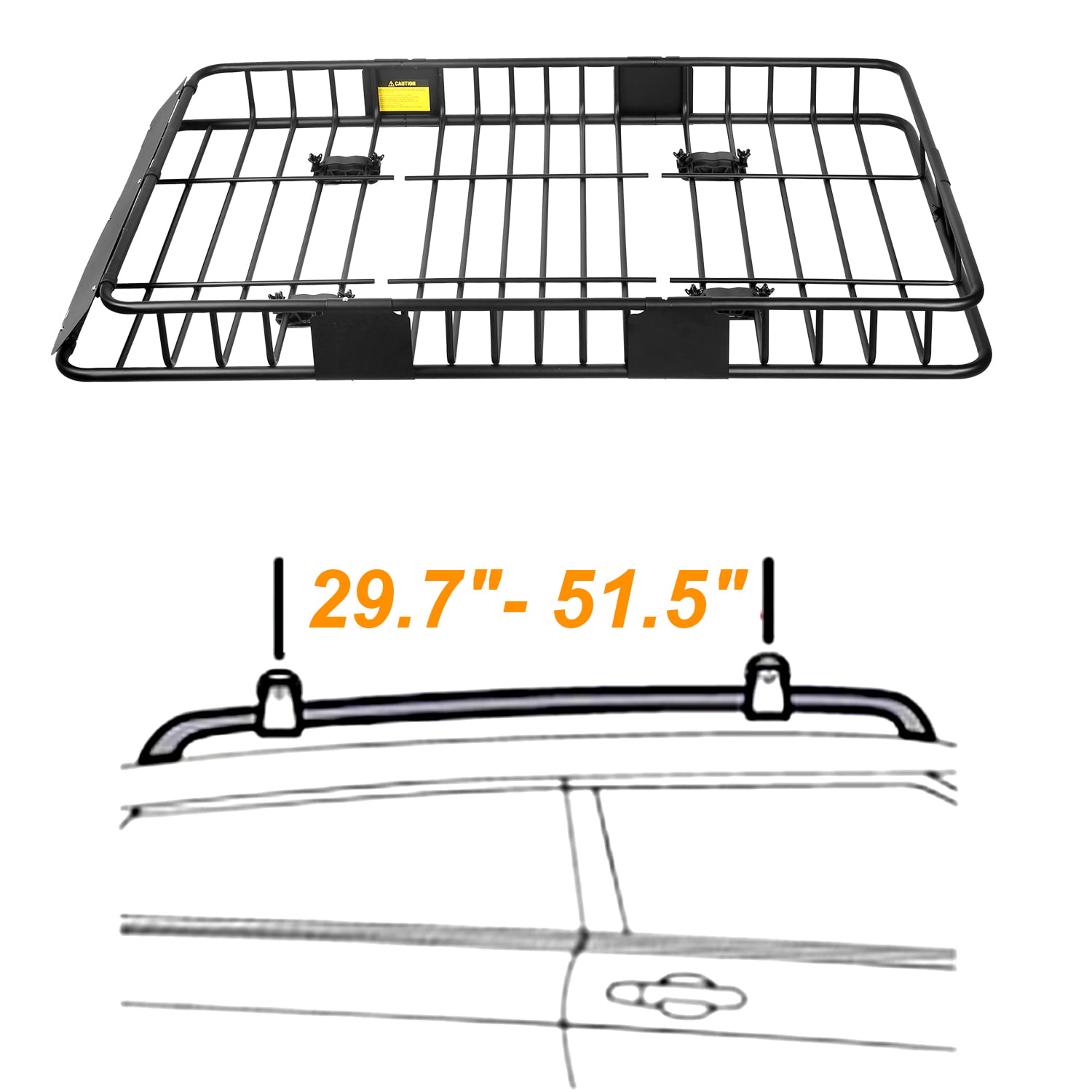 Leader Accessories 64” Universal Roof Rack Cargo Carrier with Expandable Top Luggage Holder Basket