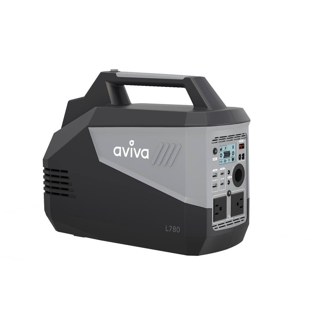 Aviva PR750NAL780 Portable Power Station 786-Watt. Lithium-Ion Battery. Supports 500-Watt. AC Outlets. USB/DC Ports. Solar Power Ready