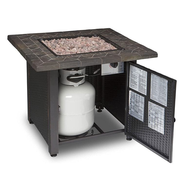Endless Summer 30.000 BTU LP Gas Outdoor Fire Table W/Resin Mantel And Lava Rock