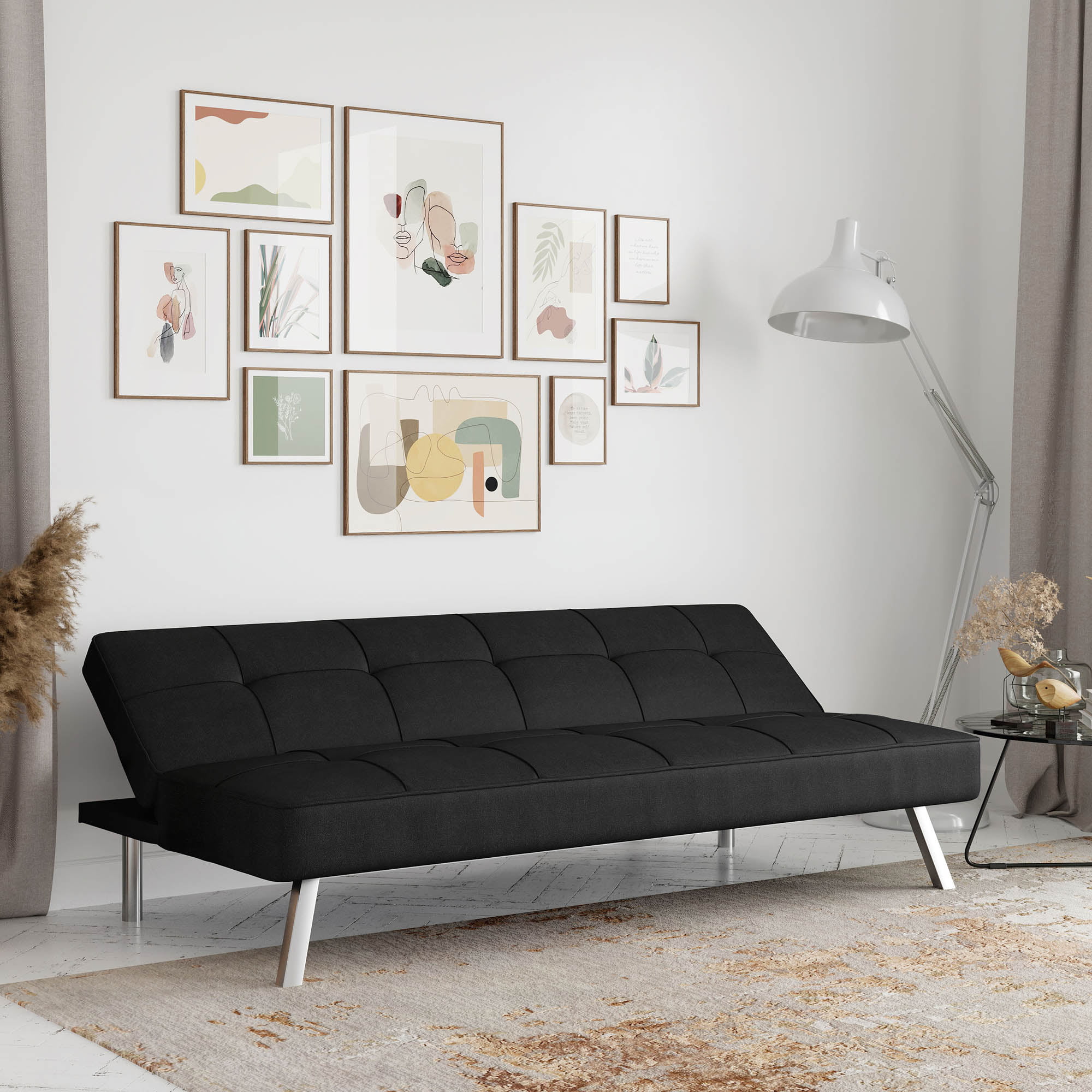 Serta Chelsea Modern Futon. Black Fabric