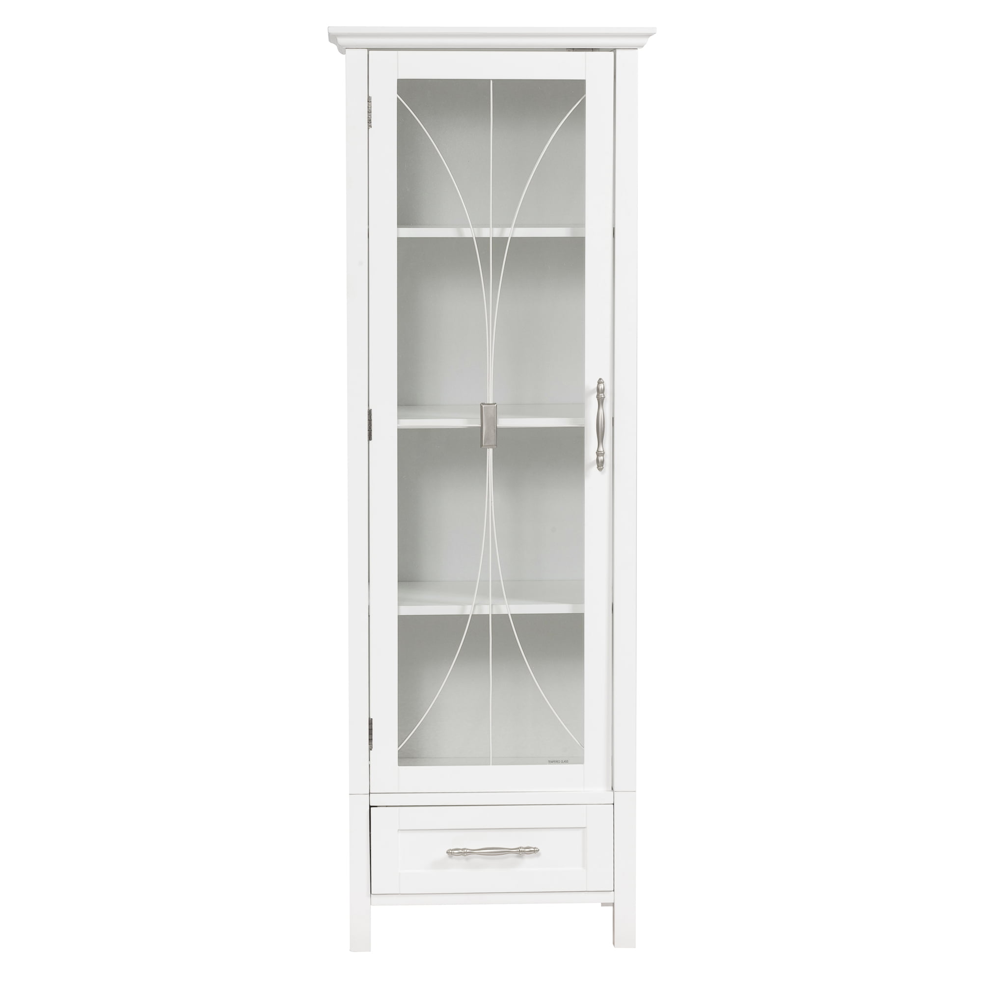 Teamson Home Delaney Wooden Linen Cabinet with Drawer. White