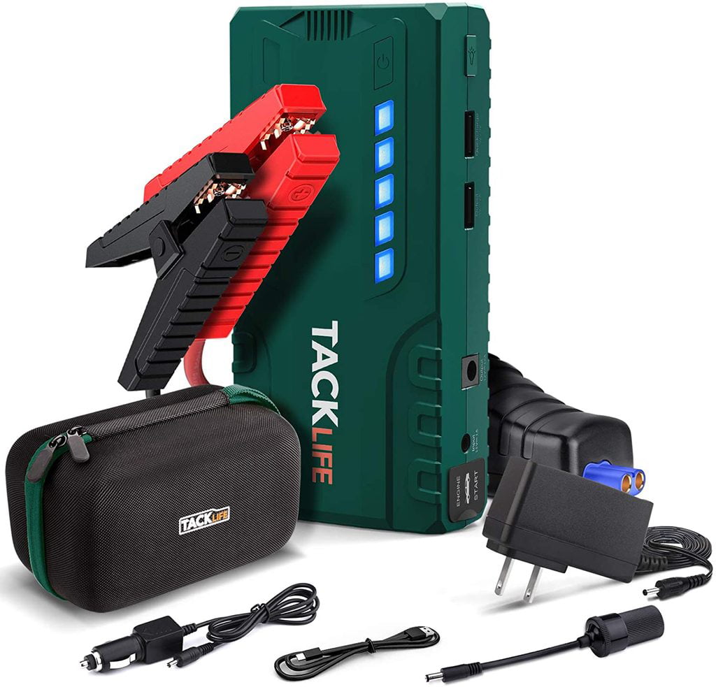 TACKLIFE 800A Peak 18000mAh Car Jump Starter (up to 7.0L Gas. 5.5L Diesel Engine) with Long Standby. Quick Charge. 12V Auto Battery Booster | T6 Green
