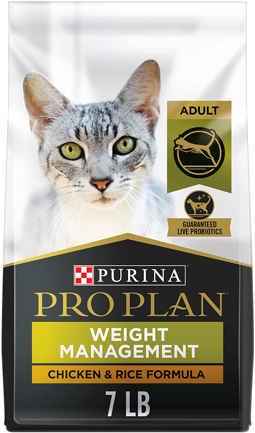 Purina Pro Plan Weight Control Adult Dry Cat Food. Chicken and Rice Formula - 7 lb. Bag