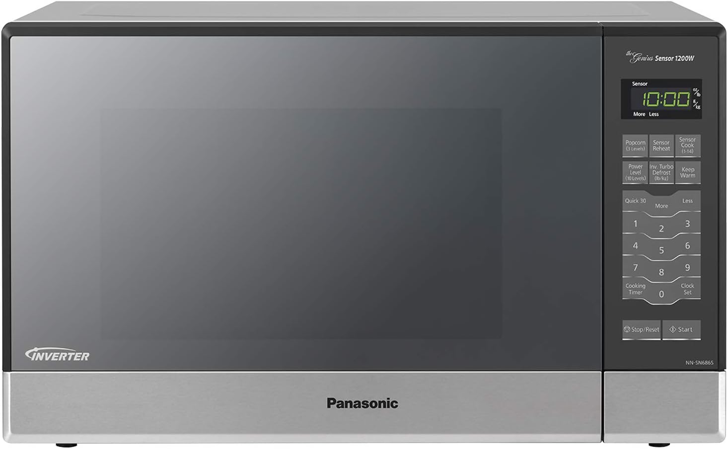 Panasonic Microwave Oven NN-SN686S Stainless Steel Countertop/Built-In with Inverter Technology and Genius Sensor. 1.2 Cubic Foot. 1200W